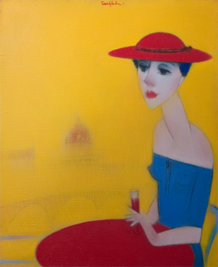 «Girl in red hat» 55x45cm. 2008. Oil on canvas